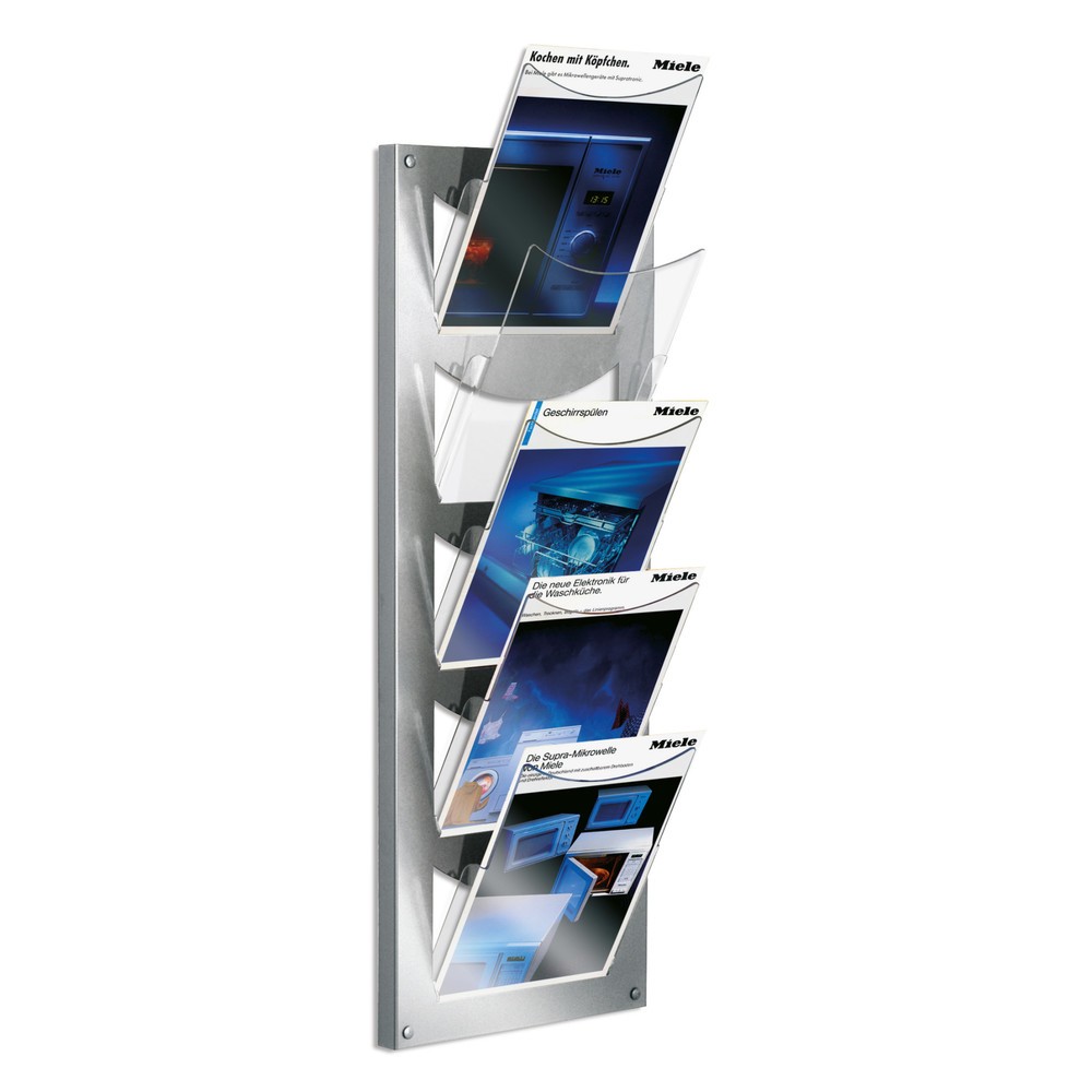 Design-Wandhalter, 5 transparente Fächer