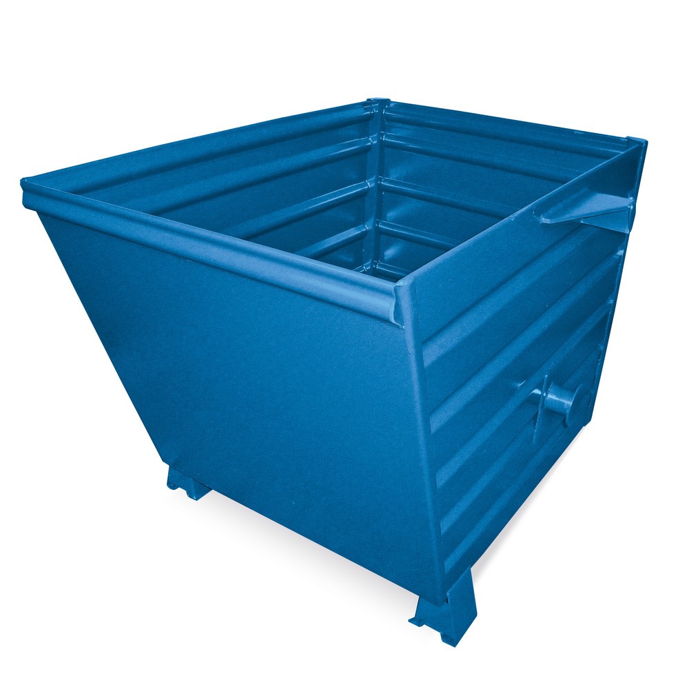 HESON® Stapelbarer Kippbehälter, mit Füssen, verzinkt, BxT 800 x 1.200 mm