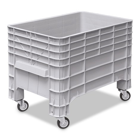 BASIC Großbehälter aus Polyethylen, mit Rollen + Griffleiste