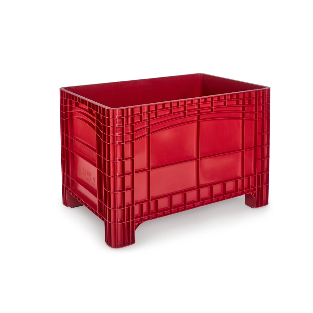 Großbehälter XL, HxBxT 800 x 1.200 x 800 mm, 535 Liter, 4 Füße, rot
