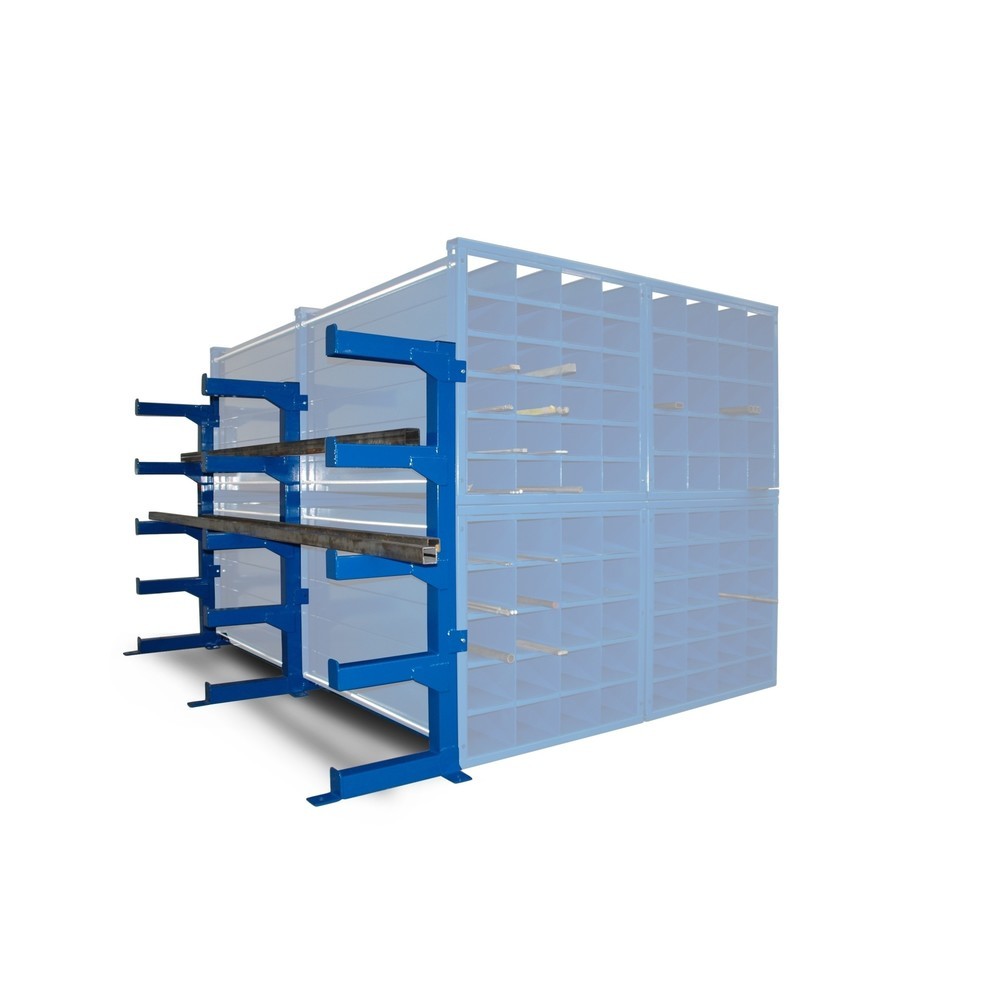 RR-Industrietechnik® Kragarmregal für 1-faches Wabenregal Typ RWR 6000, seitliche Montage