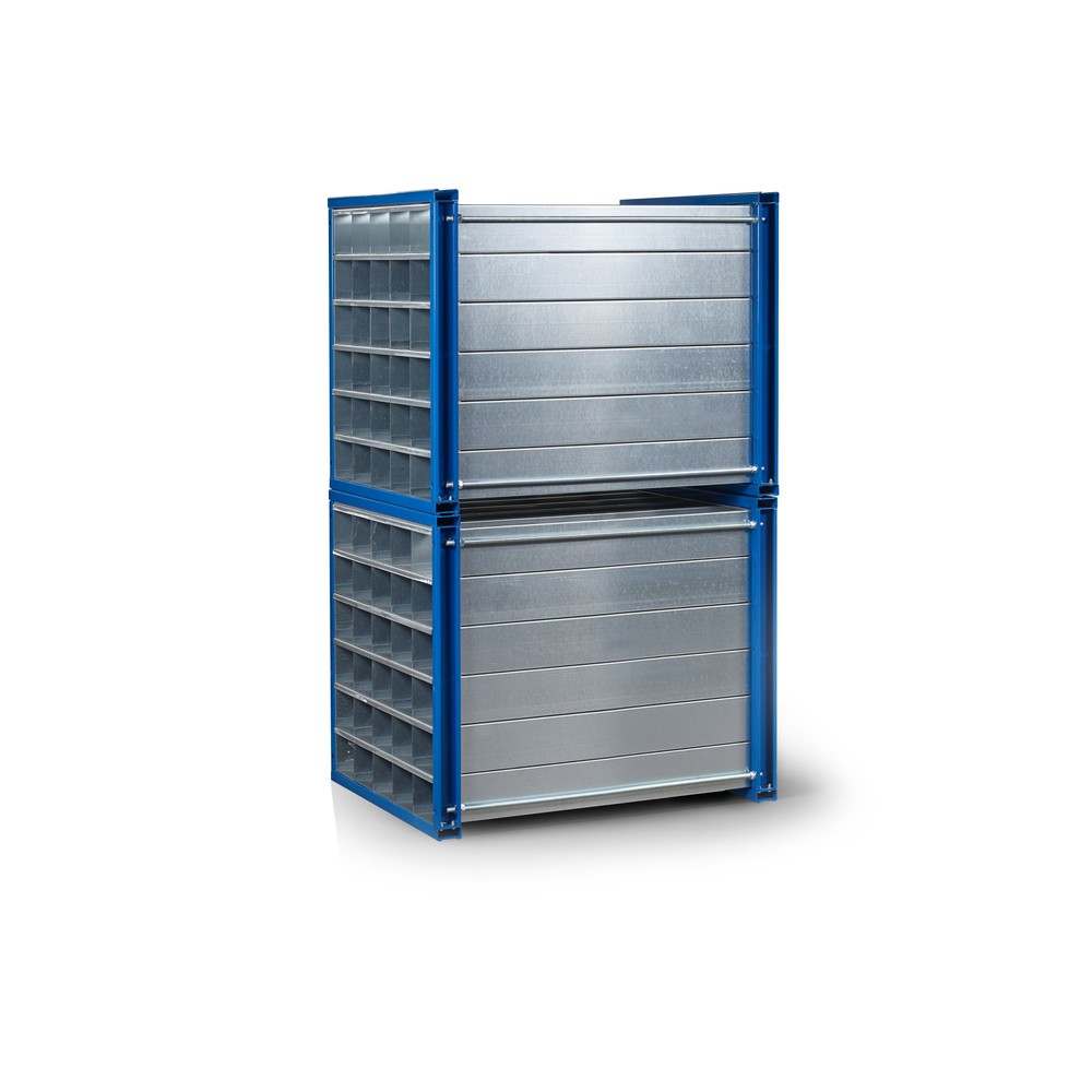 RR-Industrietechnik® Wabenregal Typ RWR, HxBxT 1.000 x 1.000 x 1.000 mm, Fächeranzahl 128