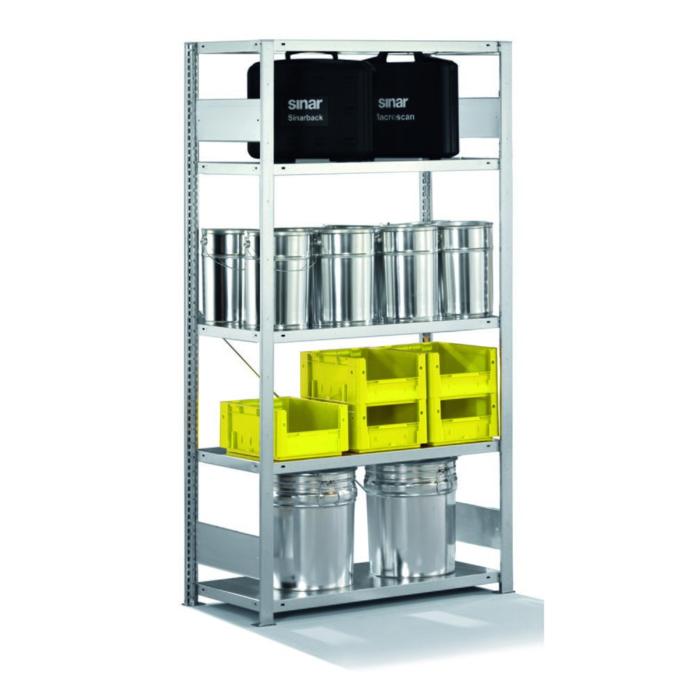 META Fachbodenregal lichtgrau, Fachlast 230 kg, HxBxT 2.500 x 1.056 x 636 mm