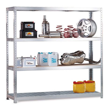 Rayonnage grande portée META, avec panneaux en acier, charge par tablette jusqu'à 500 kg