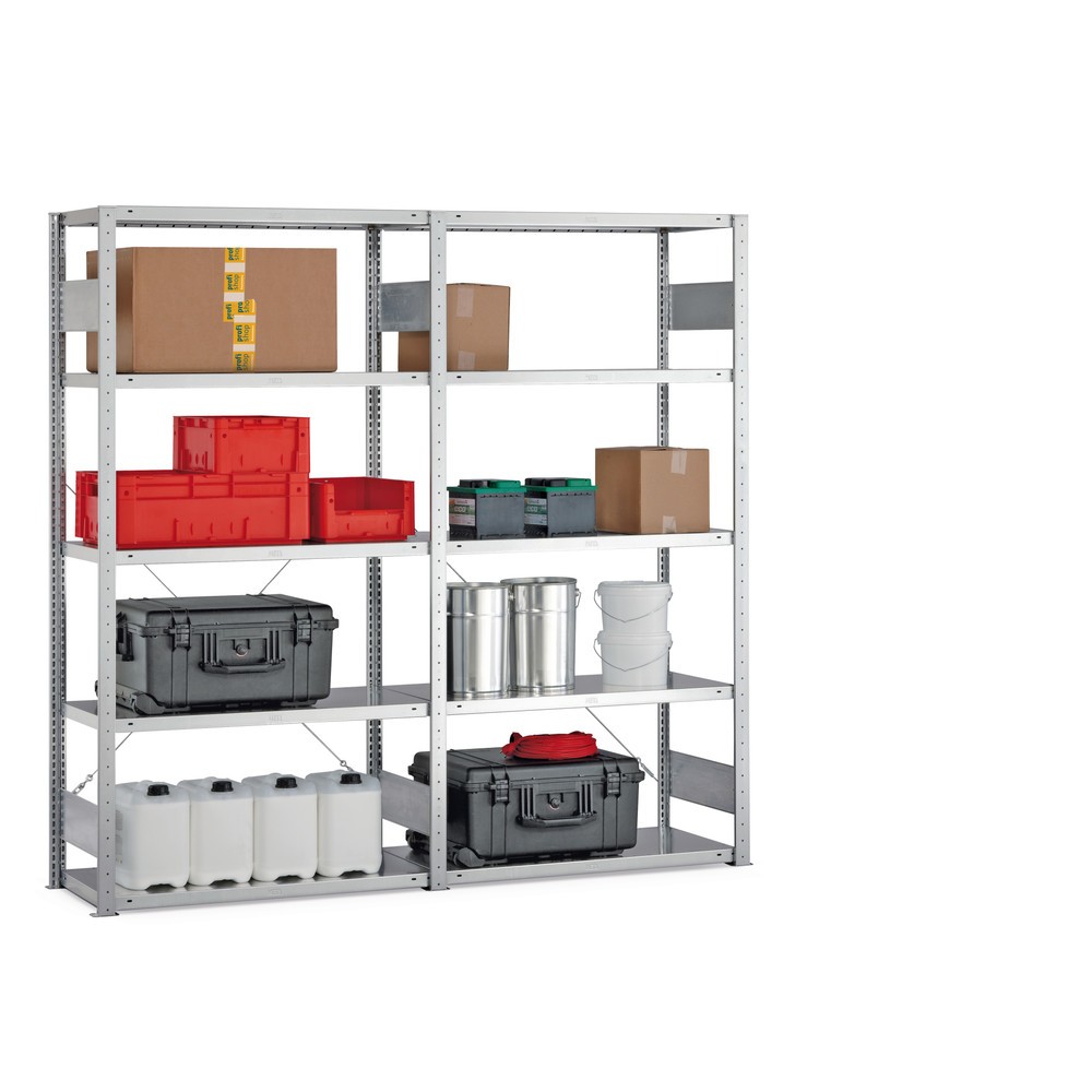 META Komplettpaket Fachbodenregal verzinkt, Fachlast 150 kg, HxBxT 2.000 x 2.062 x 336 mm