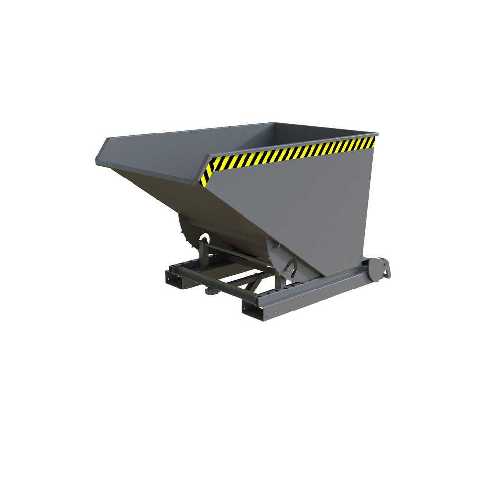 Bauer® Späne-Kippbehälter mit Abrollautomatik, lackiert, Volumen 1,2 m³, RAL 7005 mausgrau