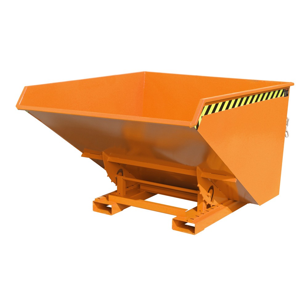 Bauer® Kippbehälter mit Abrollmechanik, lackiert, Volumen 1,7 m³, RAL 2000 gelborange