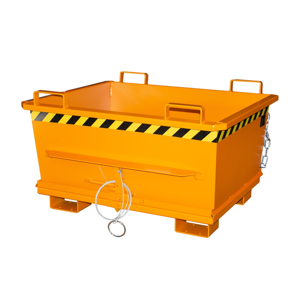 Bauer® Stapelbarer Klappbodenbehälter, lackiert, Volumen 0,5 m³, RAL 2000 gelborange