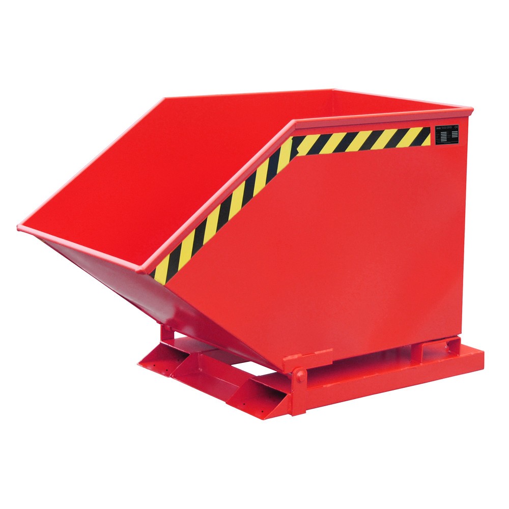 Bauer® Späne-Kippmulde, kastenförmige Mulde, lackiert, Volumen 0,4 m³, RAL 3000 feuerrot