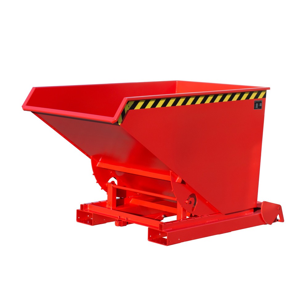 Bauer® Kippbehälter mit automatischer Abrollmechanik, TK 1.500 kg, lackiert, Volumen 1,2 m³, RAL 3000 feuerrot