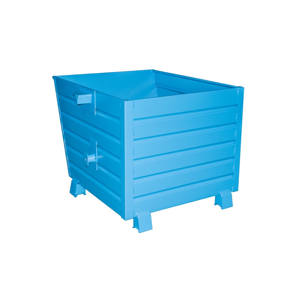 Bauer® Stapelbarer Kippbehälter, lackiert, Volumen 0,9 m³, RAL 5012 lichtblau