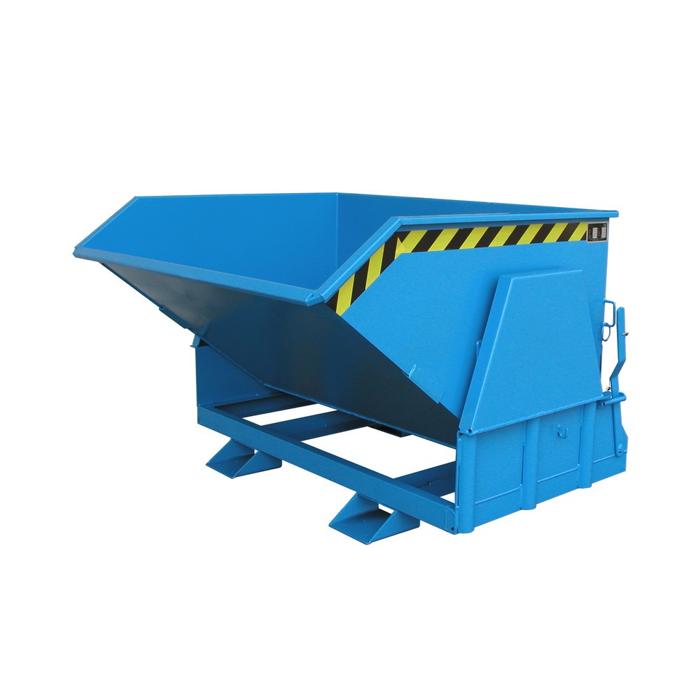 Bauer® Kippbehälter mit Abrollmechanik Premium, breite Bauform, lackiert, ohne Deckel, Volumen 0,8 m³, RAL 5012 lichtblau