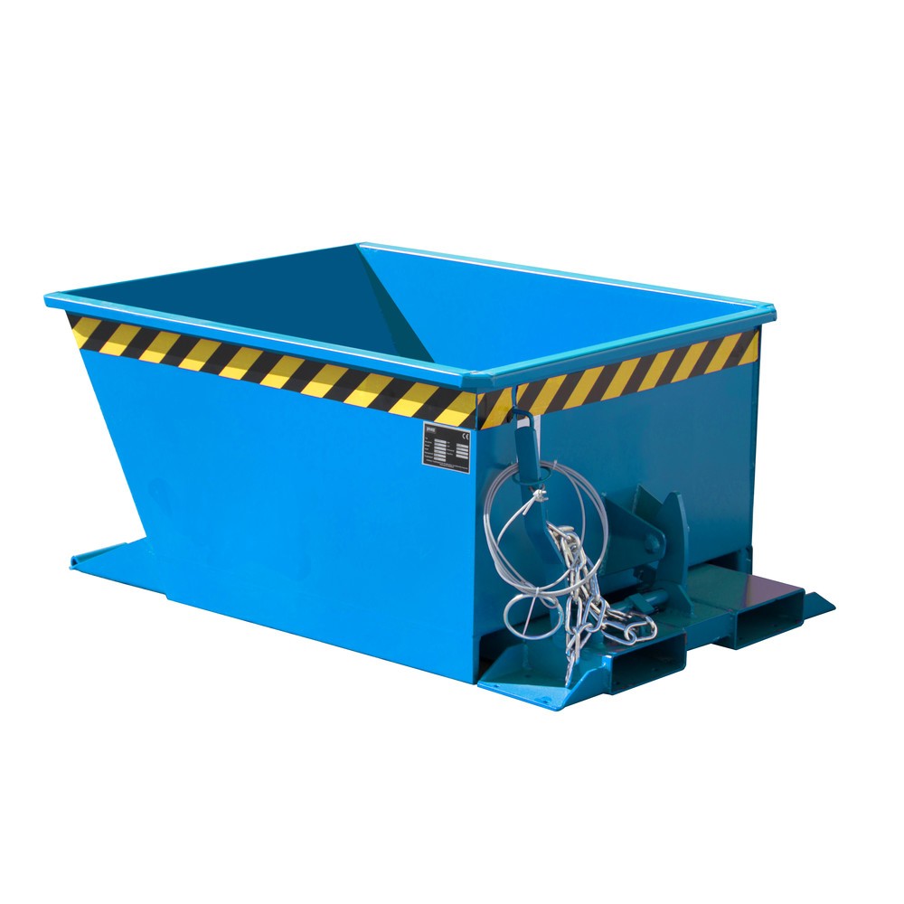 Bauer® Kippbehälter für Routenzüge, lackiert, Volumen 0,3 m³, RAL 5012 lichtblau
