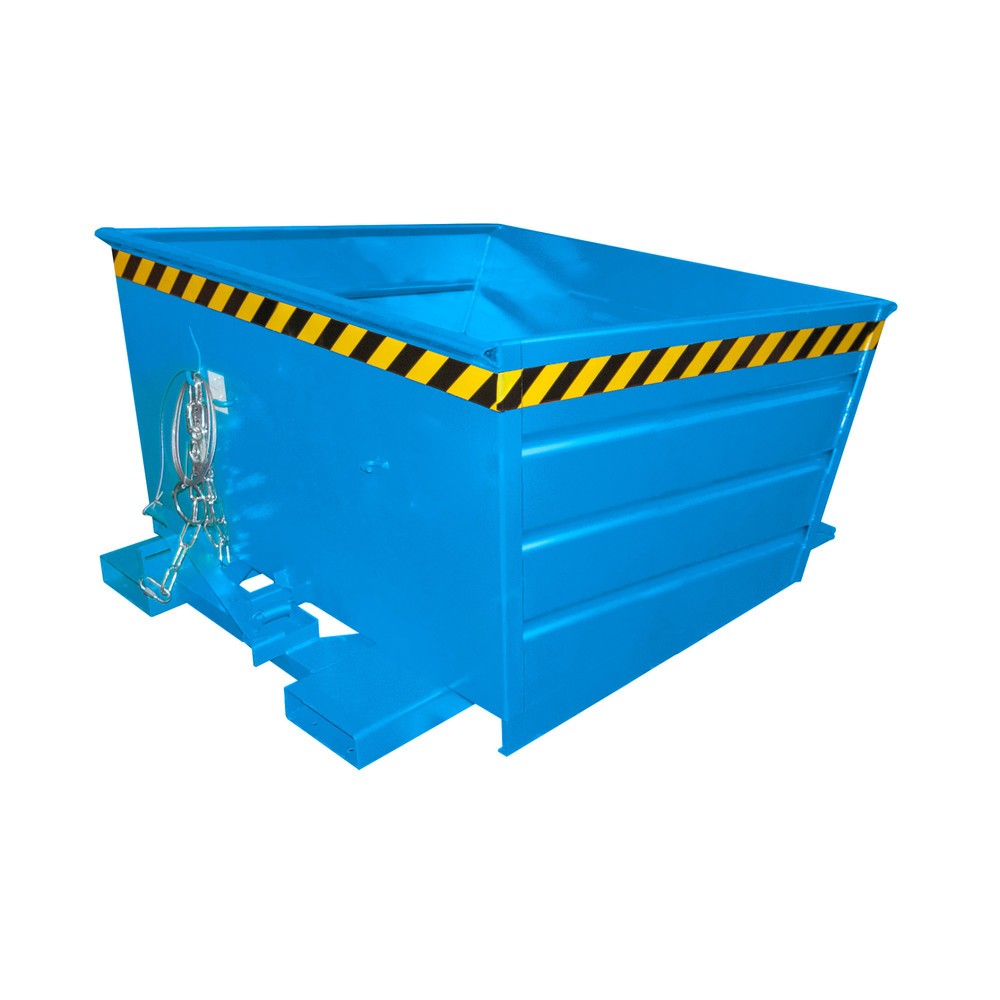 Bauer® Kippbehälter kompakt, lackiert, Volumen 0,8 m³, RAL 5012 lichtblau