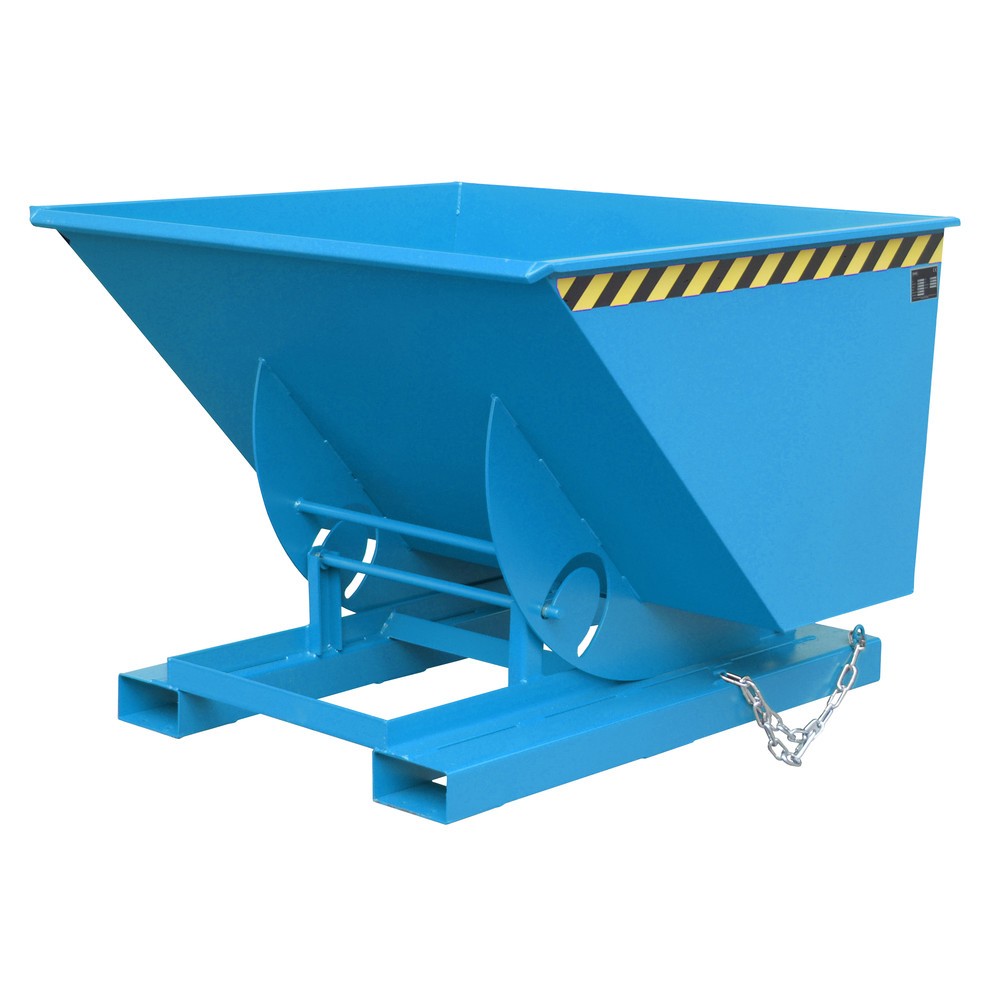 Bauer® Kippbehälter mit Abrollmechanik, TK 1.000 kg, lackiert, Volumen 1 m³, RAL 5012 lichtblau