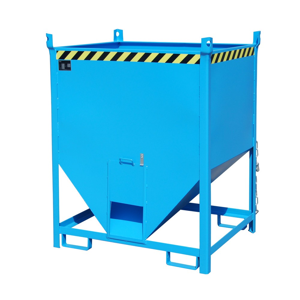 Bauer® Silobehälter mit Schiebeverschluss, lackiert, Volumen 1 m³, RAL 5012 lichtblau