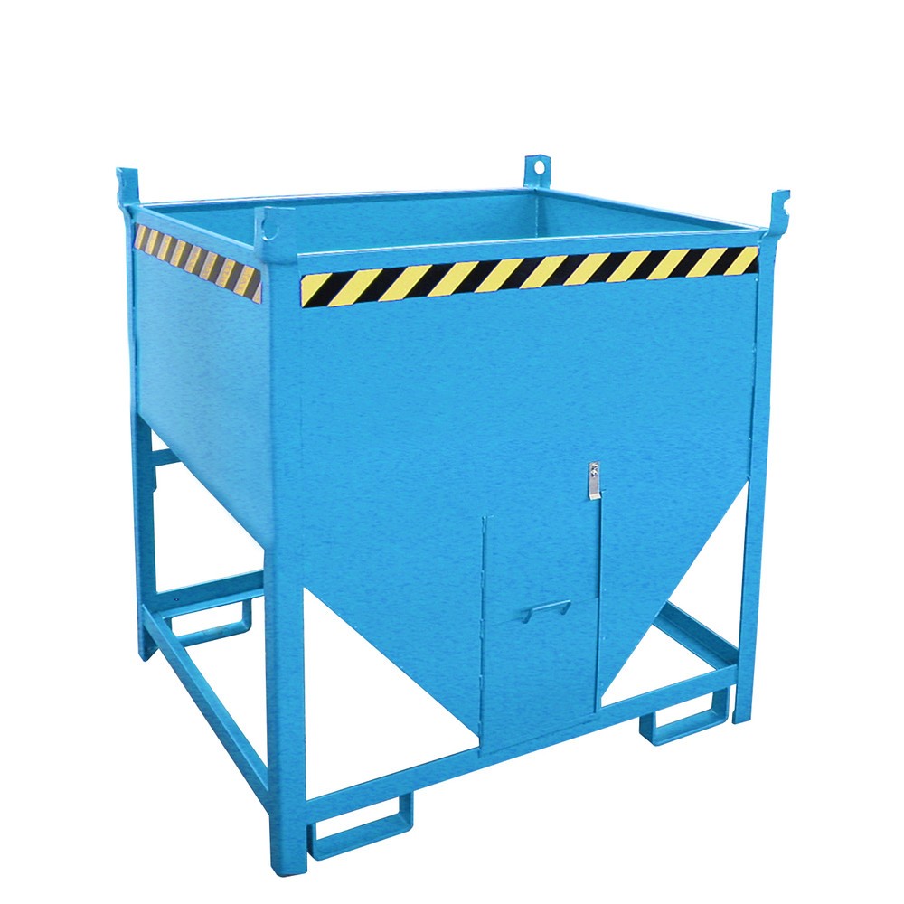 Bauer® Silobehälter mit Schiebeverschluss, lackiert, Volumen 0,75 m³, RAL 5012 lichtblau
