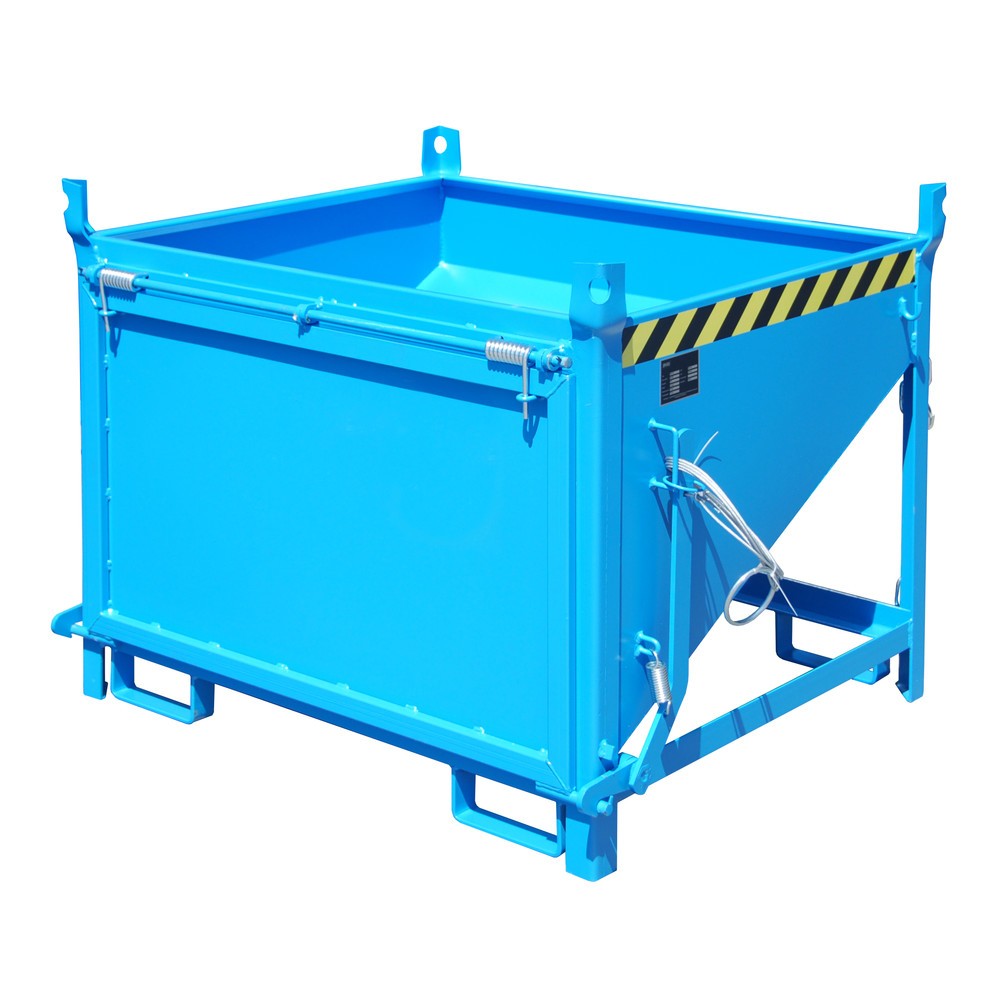 Bauer® Silobehälter mit Klappe, lackiert, Volumen 0,5 m³, RAL 5012 lichtblau