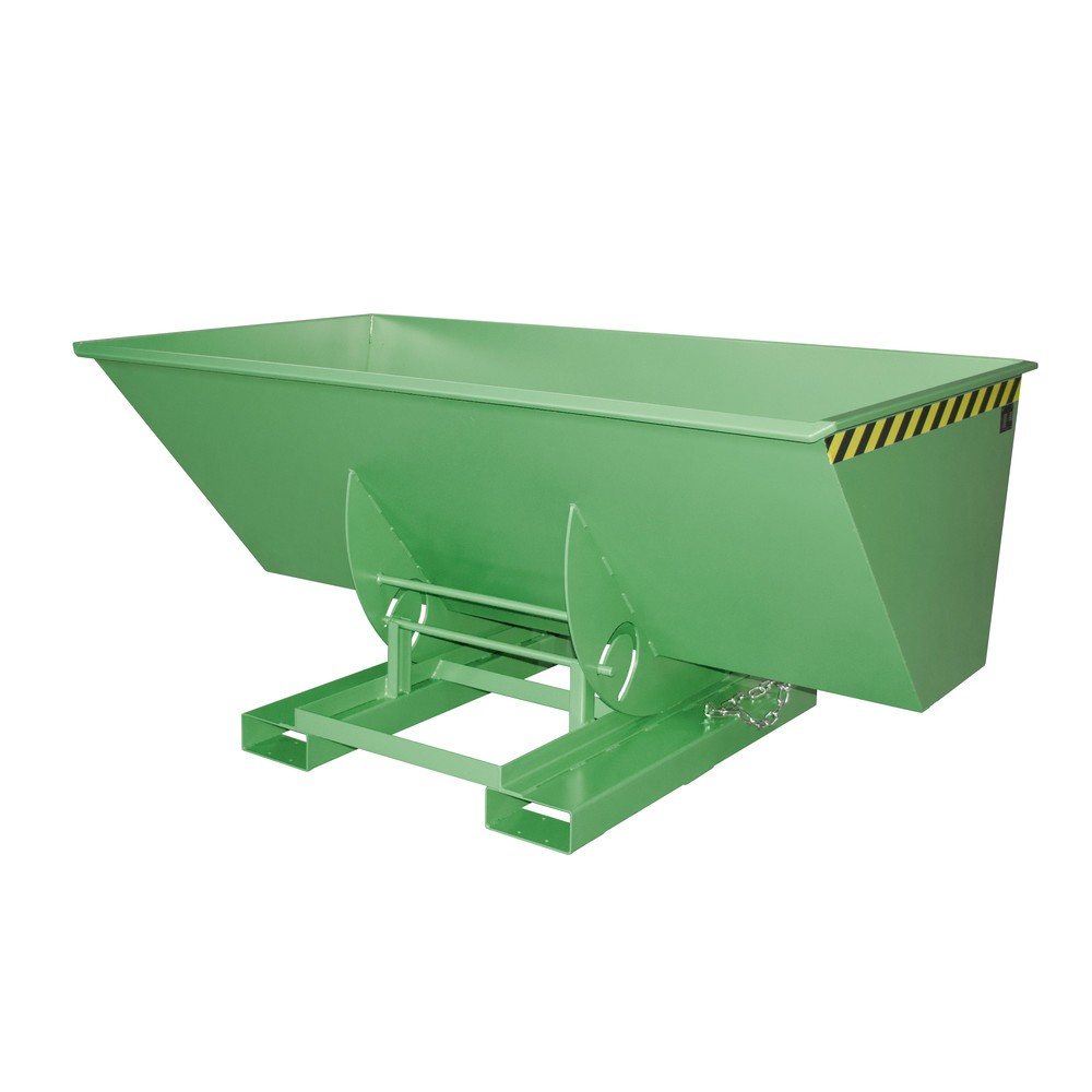 Bauer® Kippbehälter mit Abrollmechanik, TK 1.000 kg, lackiert, Volumen 1,5 m³, RAL 6011 resedagrün