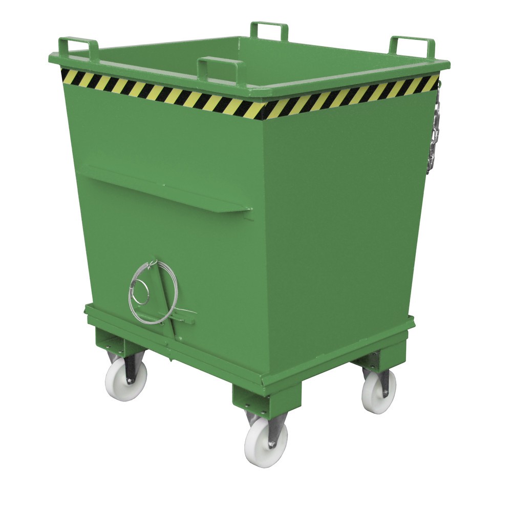 Bauer® Stapelbarer Klappbodenbehälter, lackiert, Volumen 1 m³, RAL 6011 resedagrün