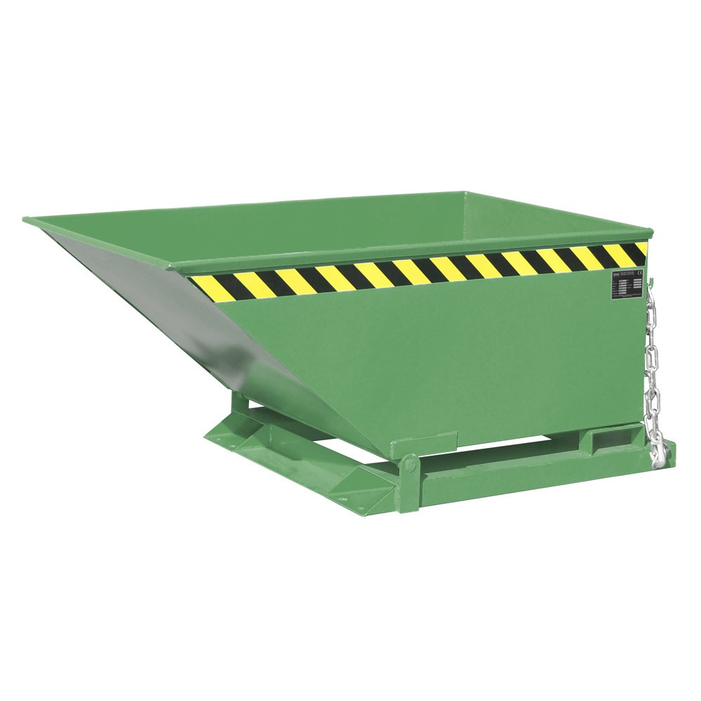 Bauer® Muldenkipper, niedrige Mulde, lackiert, Volumen 0,4 m³, RAL 6011 resedagrün