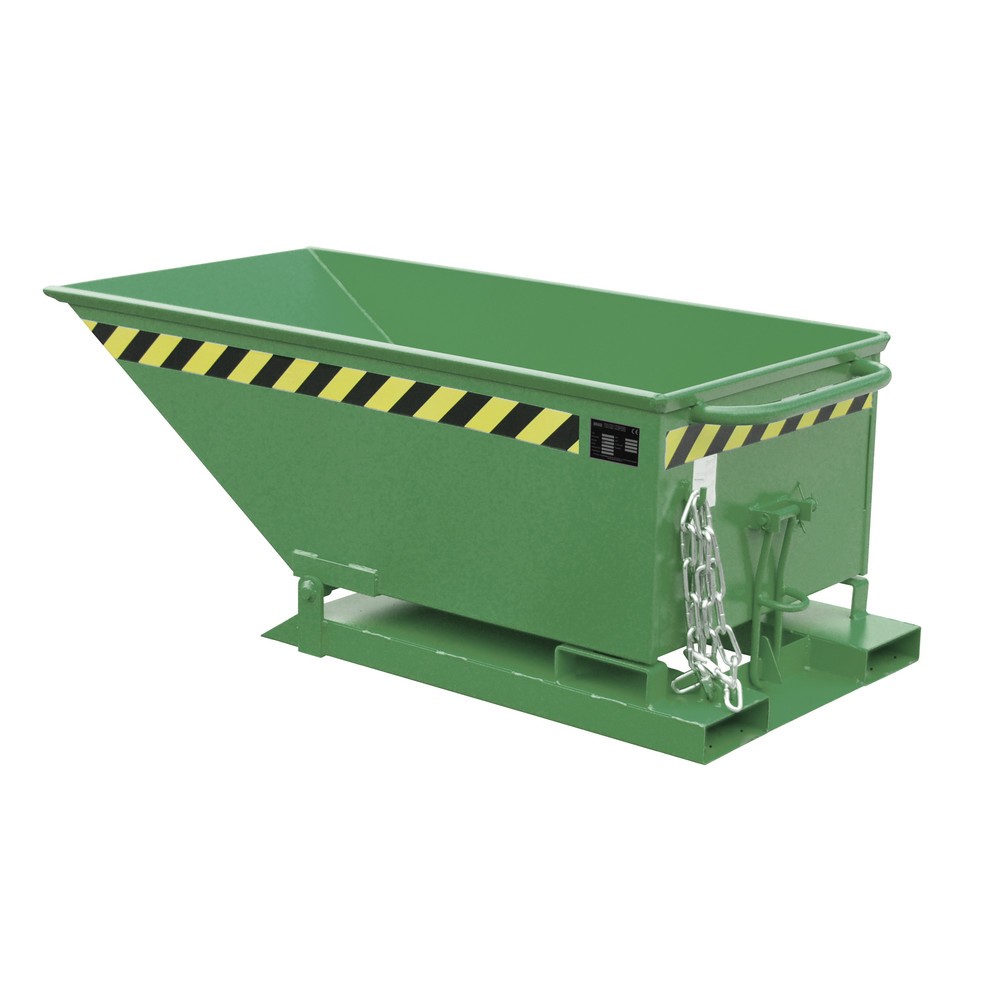 Bauer® Muldenkipper, niedrige Mulde, lackiert, Volumen 0,25 m³, RAL 6011 resedagrün