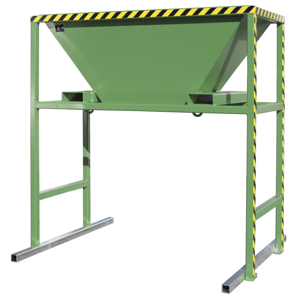 Bauer® Befülltrichter für Transportsäcke BIG BAG, HxBxT 2.050 x 1.980 x 1.700 mm, RAL 6011 resedagrün