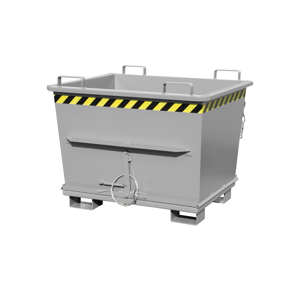 Bauer® Stapelbarer Klappbodenbehälter, lackiert, Volumen 0,7 m³, RAL 7005 mausgrau
