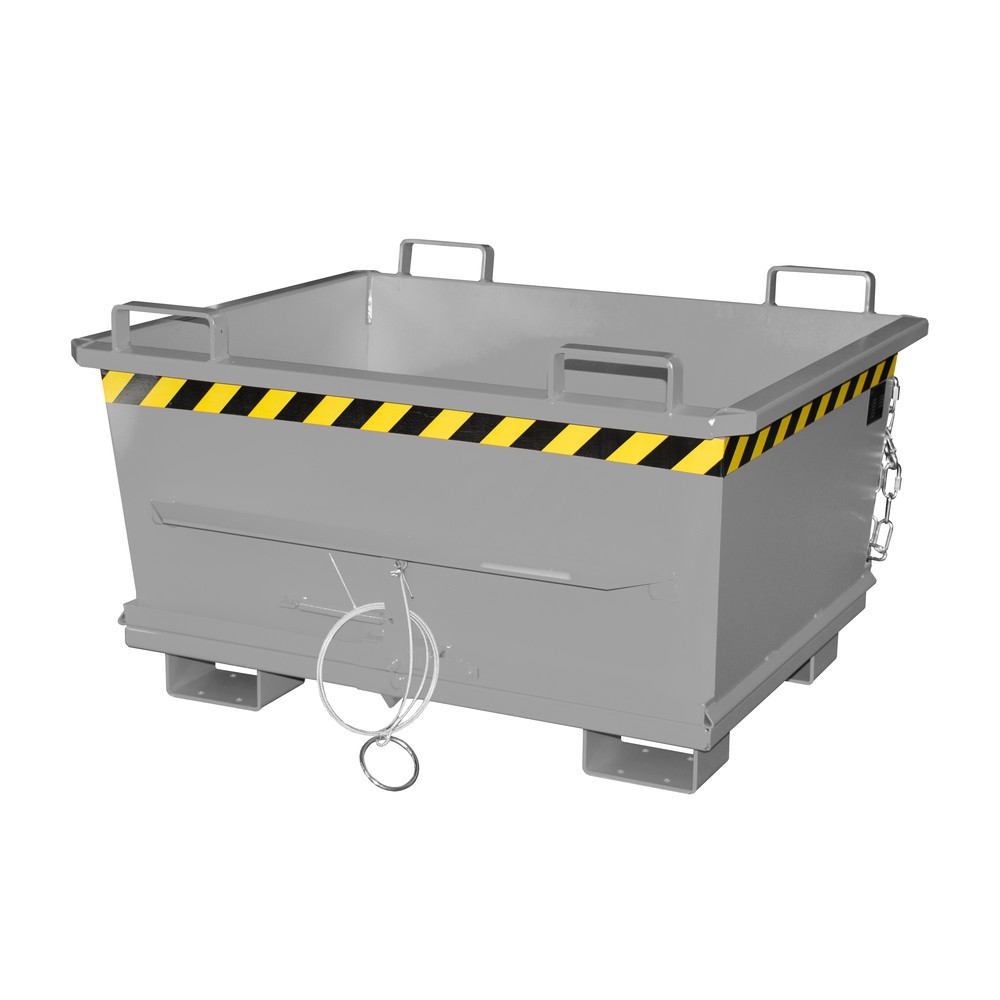 Bauer® Stapelbarer Klappbodenbehälter, lackiert, Volumen 0,5 m³, RAL 7005 mausgrau