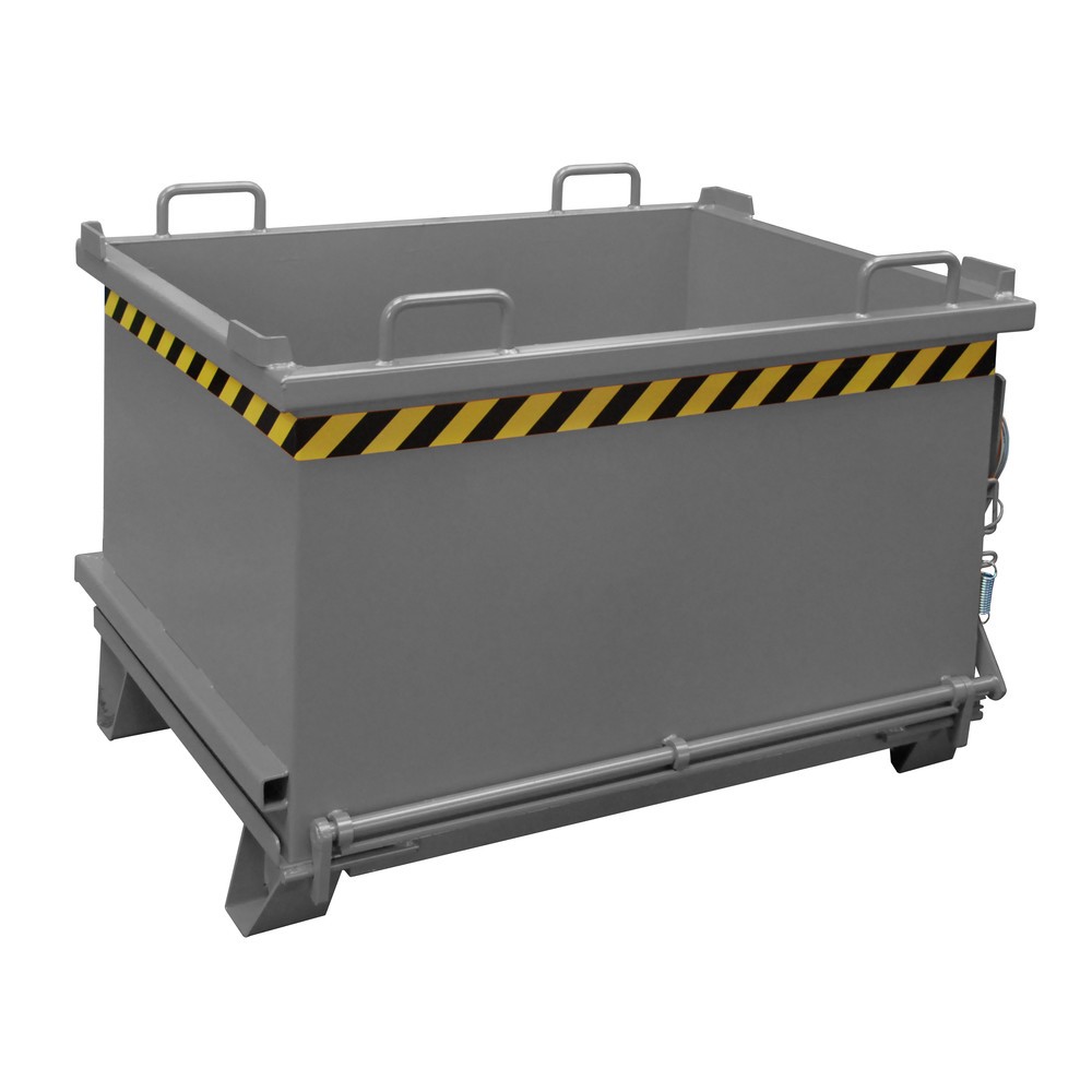 Bauer® Klappbodenbehälter, verstärkte Bodenklappe, lackiert, Volumen 0,75 m³, RAL 7005 mausgrau