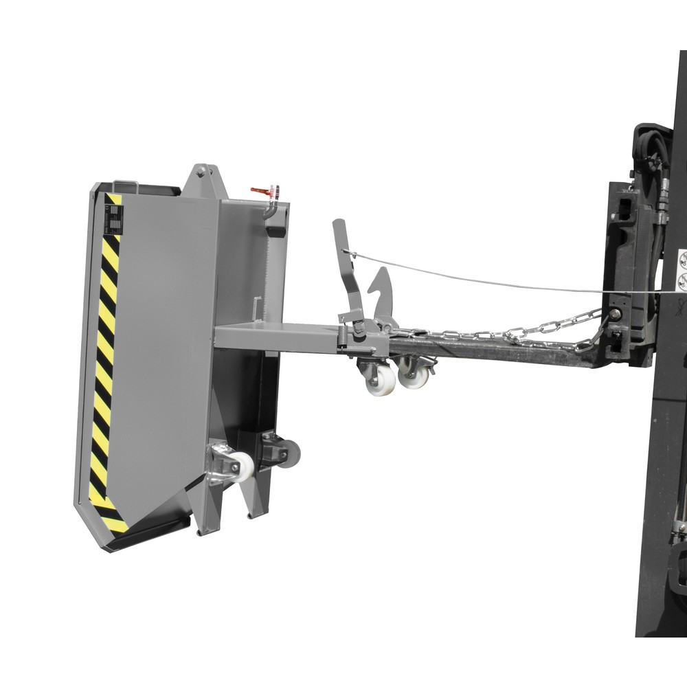 Bauer® Mini-Spänebehälter, extrem niedrige Bauhöhe, lackiert, Volumen 0,23 m³, RAL 7005 mausgrau