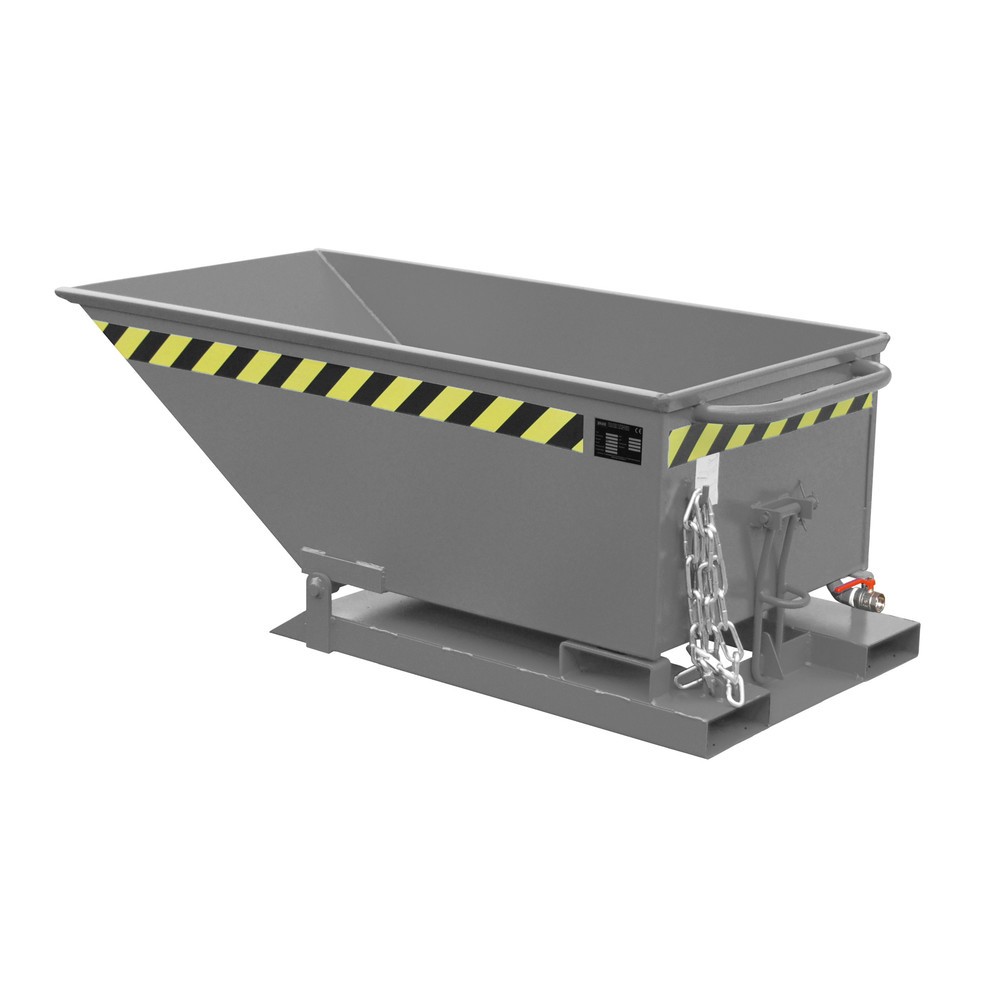 Bauer® Späne-Kippmulde, niedrige Mulde, lackiert, Volumen 0,25 m³, RAL 7005 mausgrau