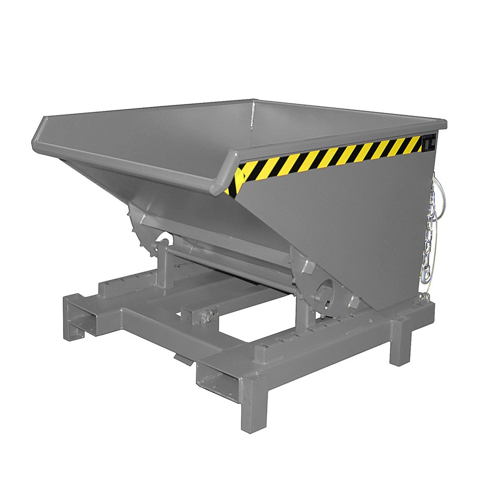 Bauer® Schwerlast-Kippbehälter, Tragkraft 4.000 kg, lackiert, Volumen 0,6 m³, RAL 7005 mausgrau