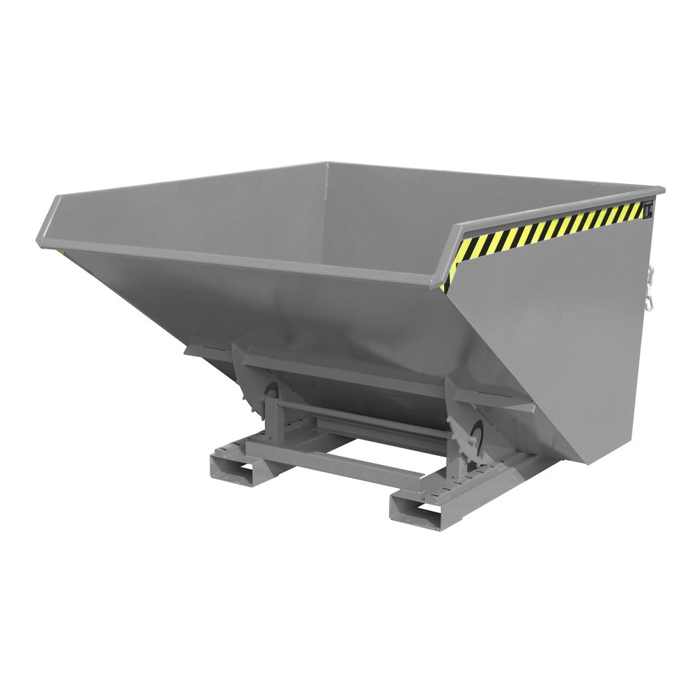 Bauer® Kippbehälter mit Abrollmechanik, lackiert, Volumen 1,7 m³, RAL 7005 mausgrau