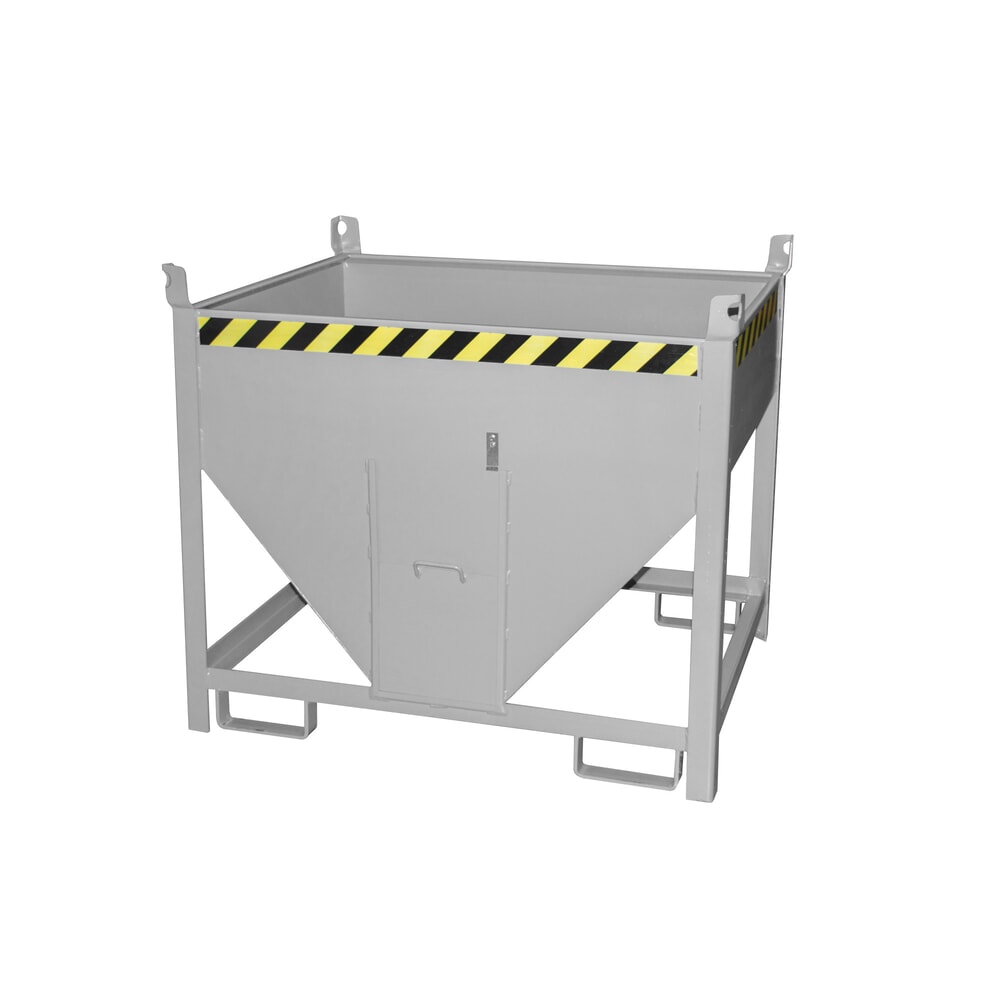Bauer® Silobehälter mit Schiebeverschluss, lackiert, Volumen 0,5 m³, RAL 7005 mausgrau