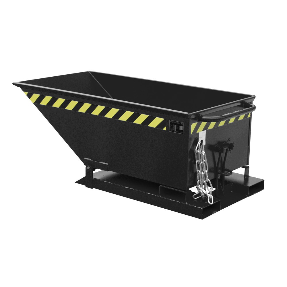 Bauer® Muldenkipper, niedrige Mulde, lackiert, Volumen 0,25 m³, RAL 7021 schwarzgrau