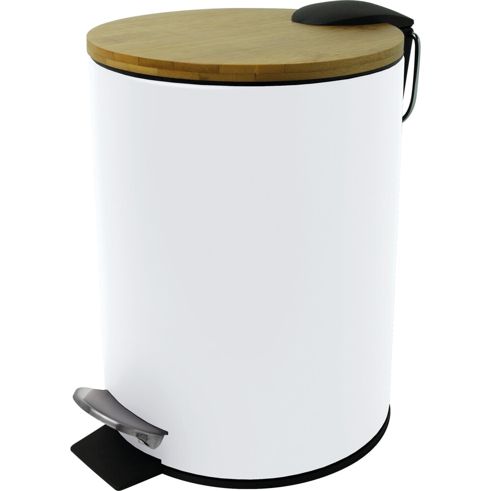 helit Tret-Abfallbehälter "the bamboo“, 3 Liter, weiß