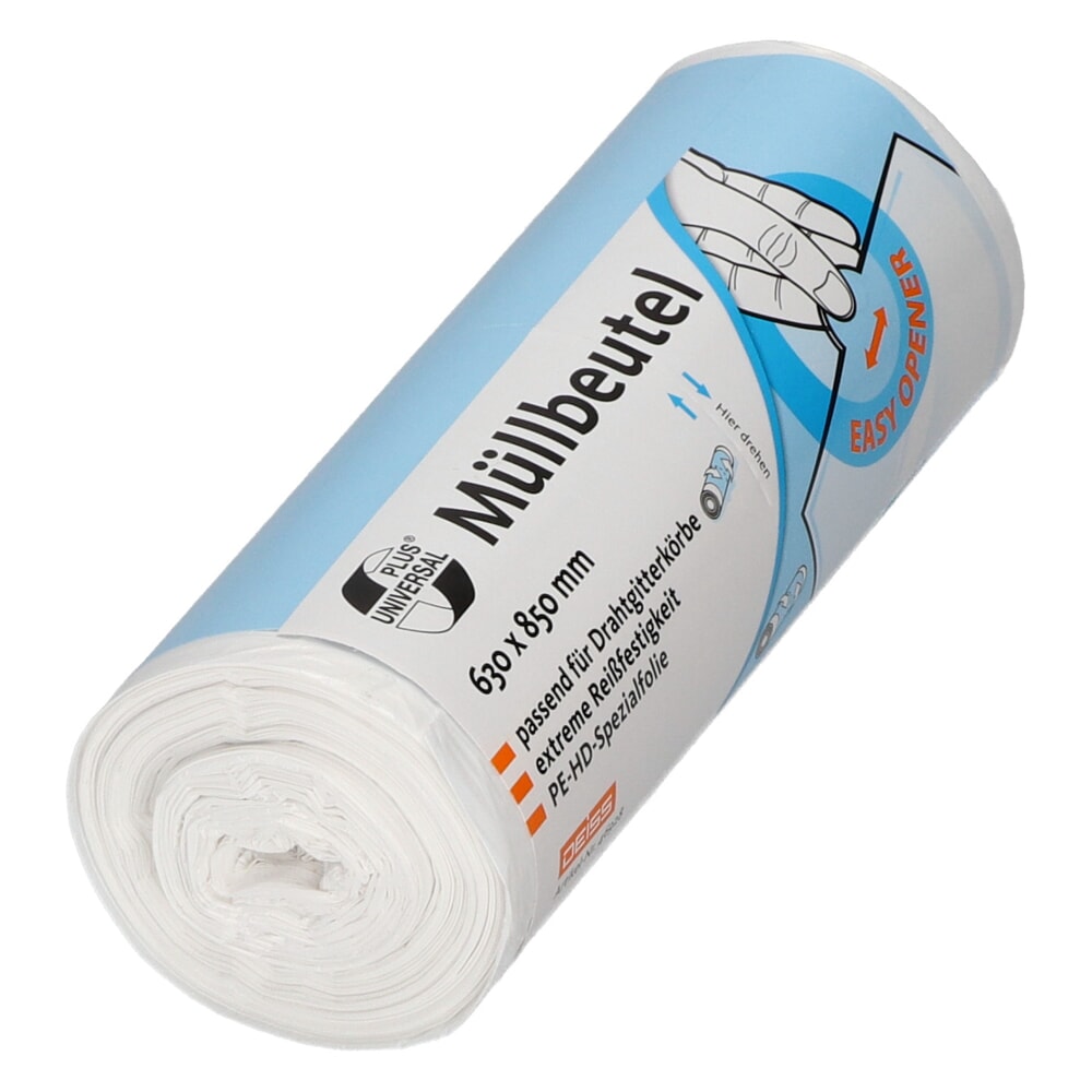 DEISS UNIVERSAL PLUS Müllbeutel, 80 l, 630 x 850 mm, HDPE, 40 Stk/Rolle, 9 Rollen/VE