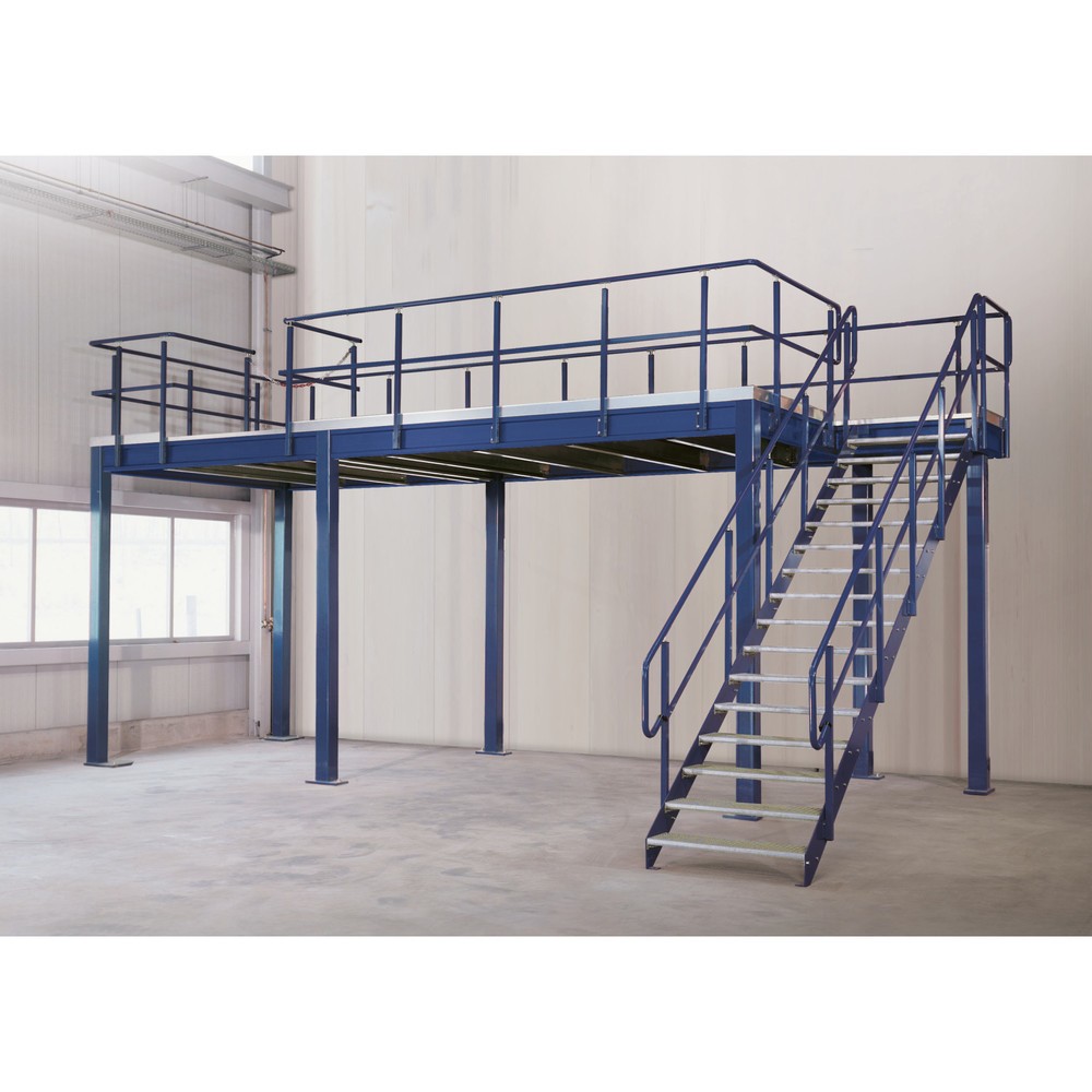 Lagerbühnen-Modulsystem GF, TK 500 kg/m², BxT 4.000 x 3.000 mm, lichtgrau