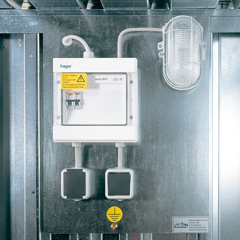 Elektroinstallationspaket für SAFE Tank Gefahrstoffcontainer, passive Lagerung