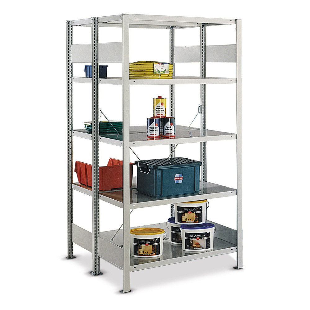 META Fachbodenregal verzinkt doppelzeilig, Fachlast 230 kg, HxBxT 2.000 x 1.056 x 875 mm