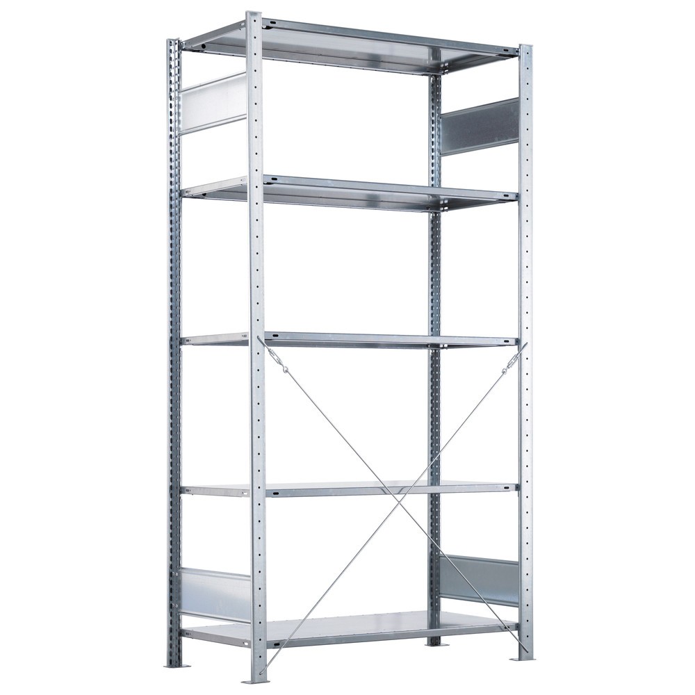 SCHULTE Fachbodenregal enzianblau/verzinkt mit 6 Stahlblechböden, Fachlast 330 kg, HxBxT 2.000 x 1.060 x 536 mm