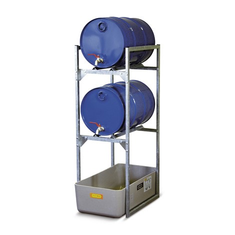 Fassregal für CEMO Gefahrstoffe, GFK-Auffangwanne