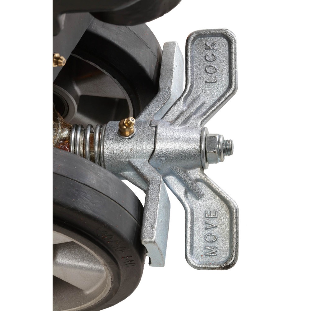 Feststellbremse für Hubwagen mit Vollgummi-Lenkrädern, Rad Ø 180 mm