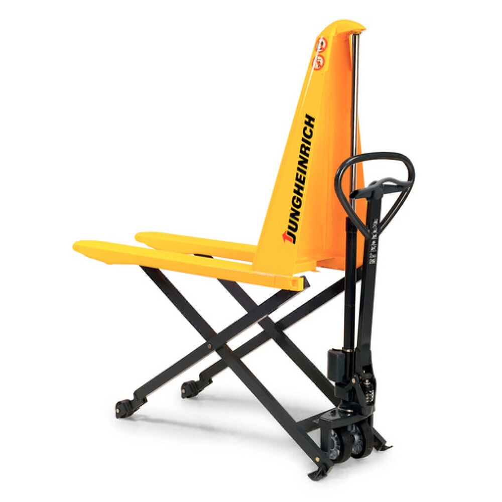 Jungheinrich™ Scherenhubwagen AMX 10, handhydraulisch, Tragfähigkeit 1.000 kg, Sonder-Gabeltragbreite 680 mm, Vollgummi/Nylon