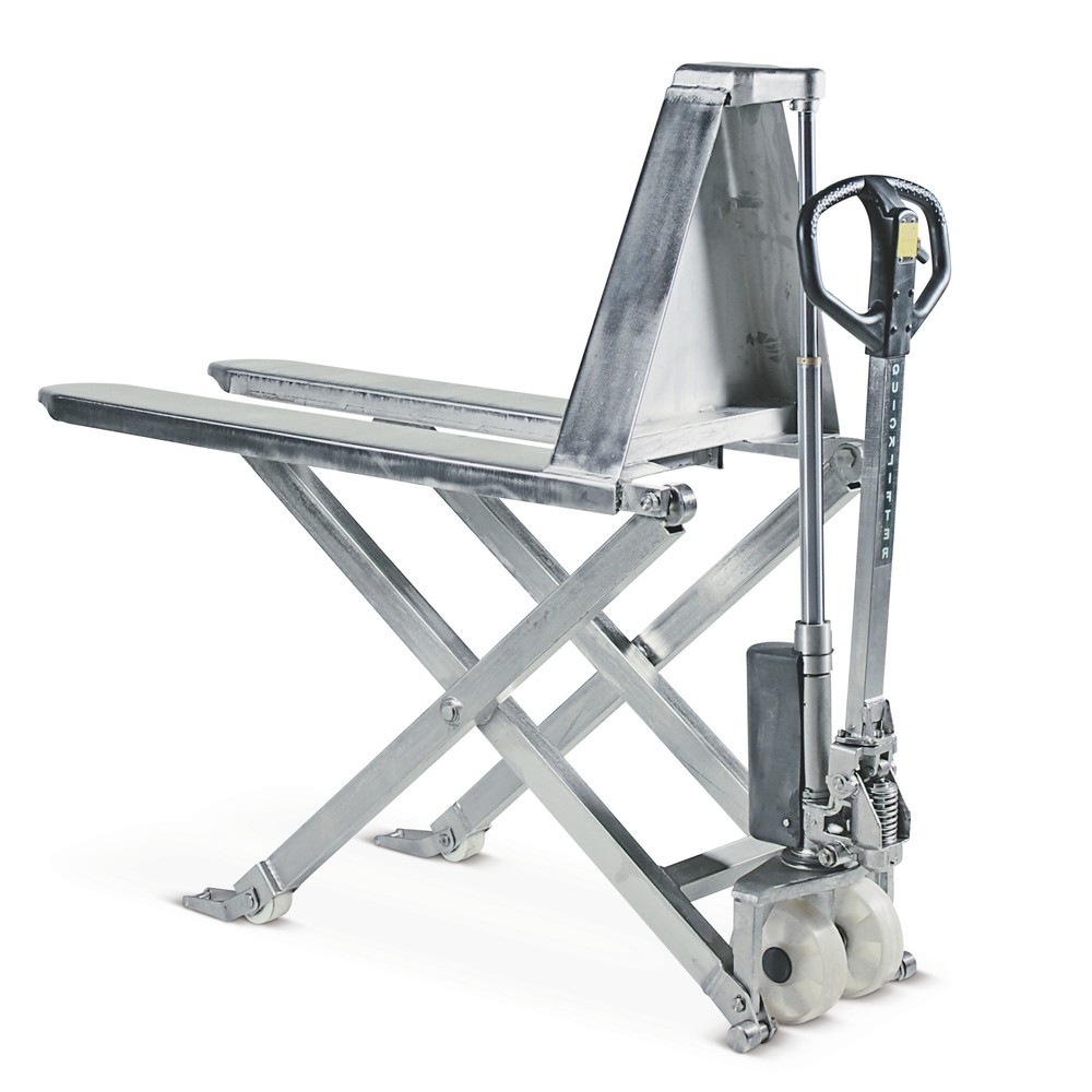 Edelstahl-Scherenhubwagen, Tragfähigkeit 1.000 kg, Gabellänge 1.150 mm
