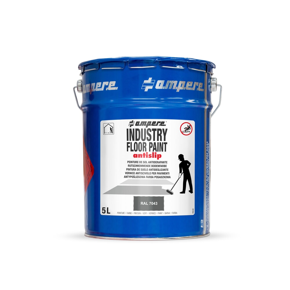 A.M.P.E.R.E. Bodenmarkierungsfarbe Traffic Floor Paint antislip, 5 l, grau
