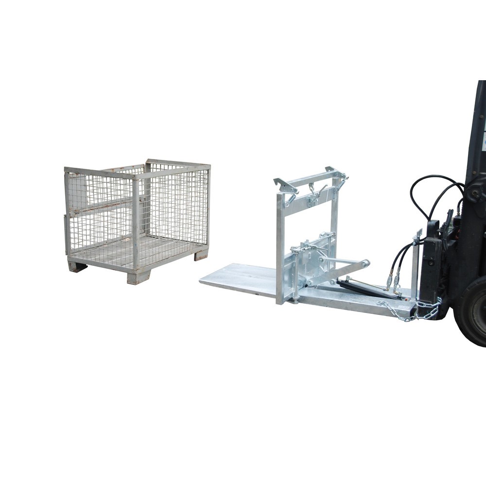 Bauer® Kippomat Typ KG-A, Kippvorgang über Staplerhydraulik, feuerverzinkt, TK 500 kg