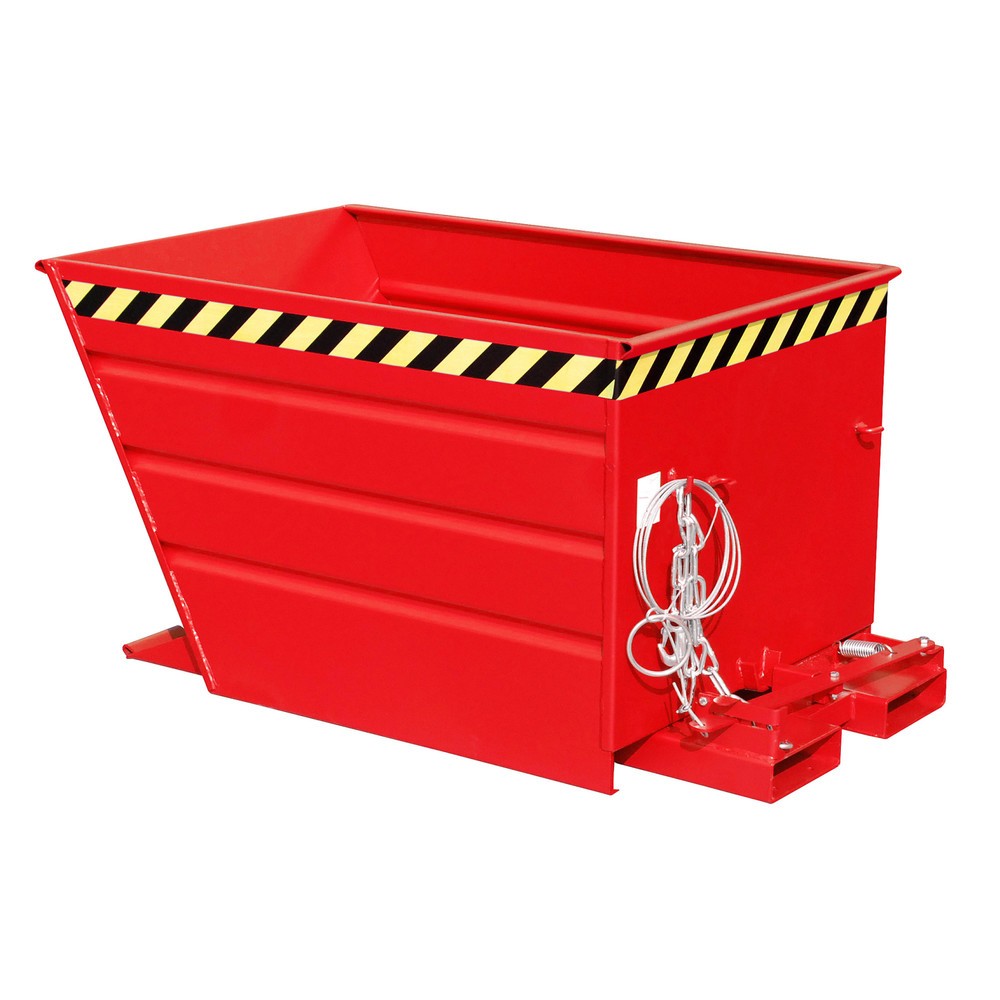Bauer® Kippbehälter Typ VG, Volumen 0,9 m³, RAL 3000 feuerrot