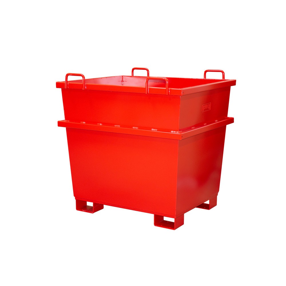 Bauer® Universal-Container Typ UC, Volumen 1 m³, RAL 3000 feuerrot
